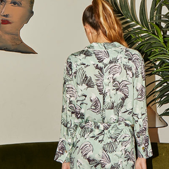 Rachel Antonoff PJ Shirt in Cocktail Mintchip - Picture 10 of 10